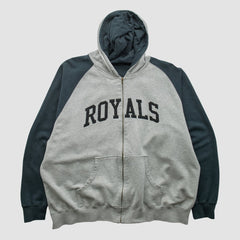 Kansas City Royals 2000s Hooded Full Zip Sweatshirt - Heather Gray - 2XL by Fanatics Real Vintage Sweatshirts