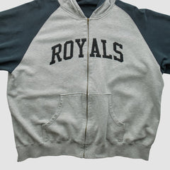 Kansas City Royals 2000s Hooded Full Zip Sweatshirt - Heather Gray - 2XL by Fanatics Real Vintage Sweatshirts