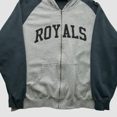 Kansas City Royals 2000s Hooded Full Zip Sweatshirt - Heather Gray - 2XL by Fanatics Real Vintage Sweatshirts
