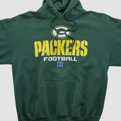 Green Bay Packers NFL 2000s Hooded Pullover Sweatshirt Green Vintage