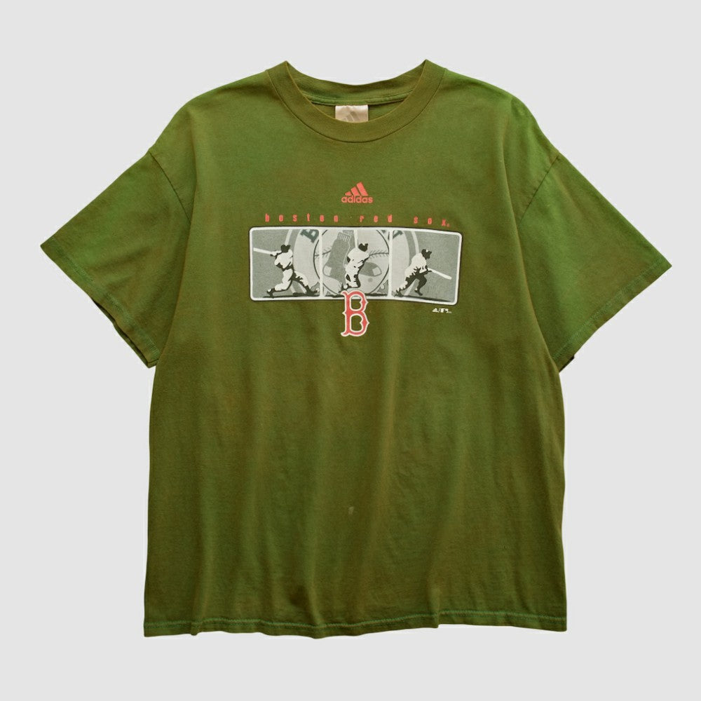 Boston Red Sox Adidas 2000s T-shirt - Olive - M by Fanatics Real Vintage T-shirts