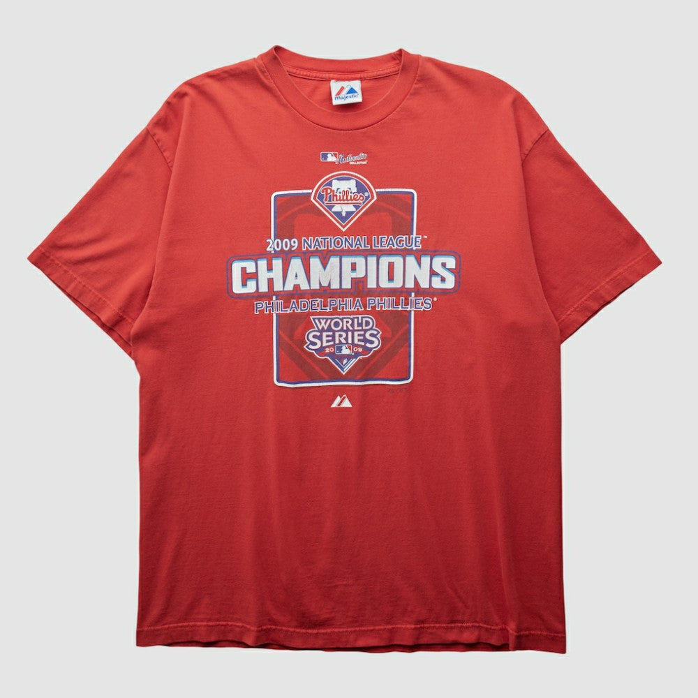 Philadelphia Phillies Majestic 2009 T-shirt - Red - L by Fanatics Real Vintage T-shirts