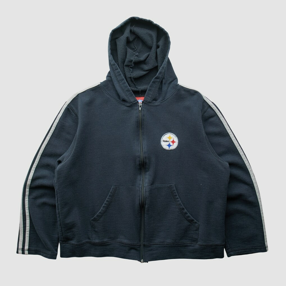 Pittsburgh Steelers NFL 2000s Hooded Full Zip Sweatshirt Black Vintage