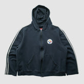 Pittsburgh Steelers NFL 2000s Hooded Full Zip Sweatshirt Black Vintage