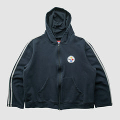 Pittsburgh Steelers NFL 2000s Hooded Full Zip Sweatshirt Black Vintage