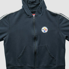 Pittsburgh Steelers NFL 2000s Hooded Full Zip Sweatshirt Black Vintage