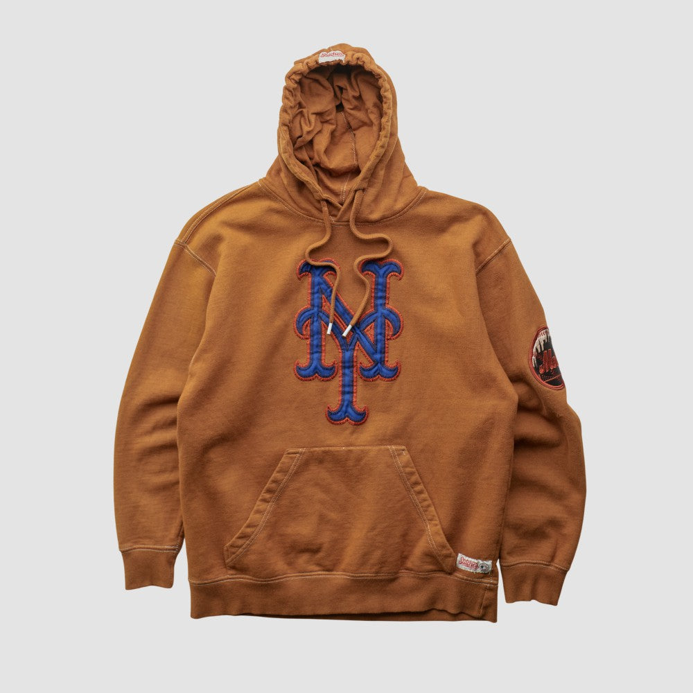 New York Mets Stitches 2000s Hooded Pullover Sweatshirt - Clay - XS by Fanatics Real Vintage Pullover