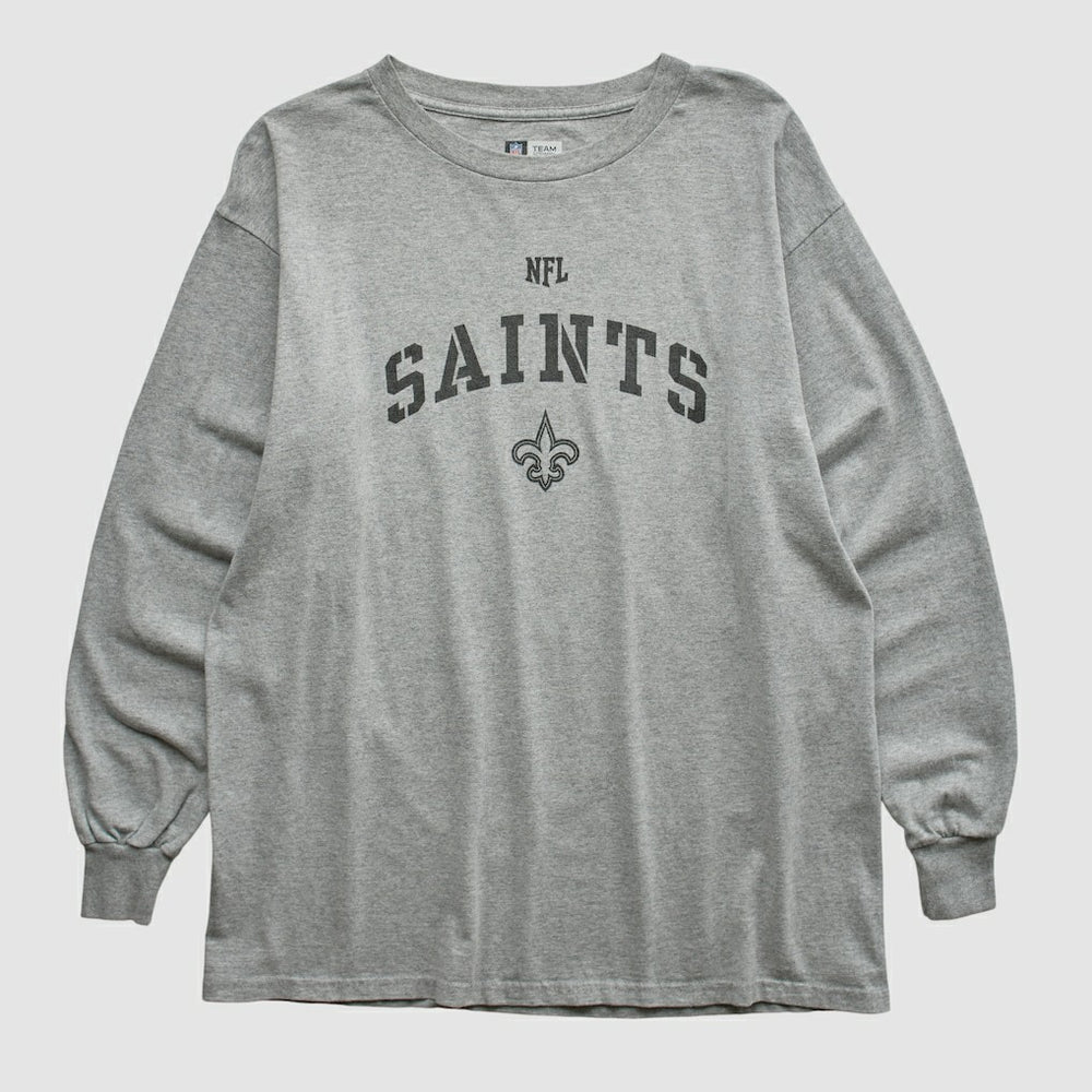 New Orleans Saints NFL Long Sleeve T-shirt Heather Gray Vintage
