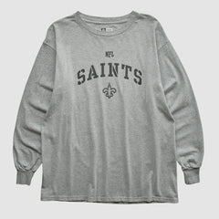New Orleans Saints NFL Long Sleeve T-shirt Heather Gray Vintage