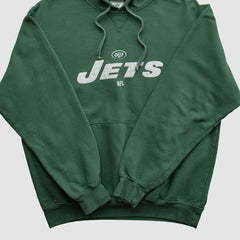 New York Jets NFL 2000s Hooded Pullover Sweatshirt Green Vintage