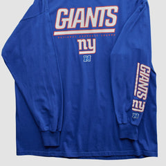 New York Giants NFL 2010s Long Sleeve T-shirt Blue Vintage
