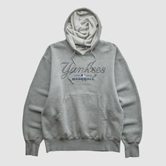 New York Yankees Majestic 2000s Hooded Pullover Sweatshirt - Heather Gray - S by Fanatics Real Vintage Pullover