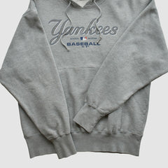 New York Yankees Majestic 2000s Hooded Pullover Sweatshirt - Heather Gray - S by Fanatics Real Vintage Pullover