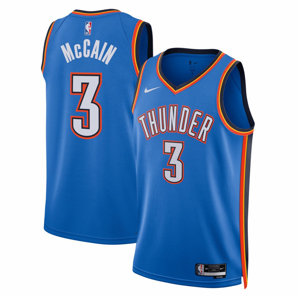NBA Jared McCain Oklahoma City Thunder Unisex Swingman Jersey - Icon Edition - Blue