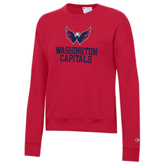 NHL Washington Capitals Champion Women's Wordmark Lockup Powerblend Sweatshirt - Red