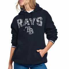 Tampa Bay Rays Starter Women's Lace Team Lockup Fleece Hoodie - Navy Hoodies