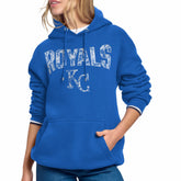 Kansas City Royals Starter Women's Lace Team Lockup Fleece Hoodie - Royal Hoodies