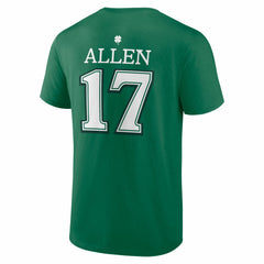 Josh Allen Buffalo Bills St. Patrick's Day Icon Name & Number T-Shirt Green