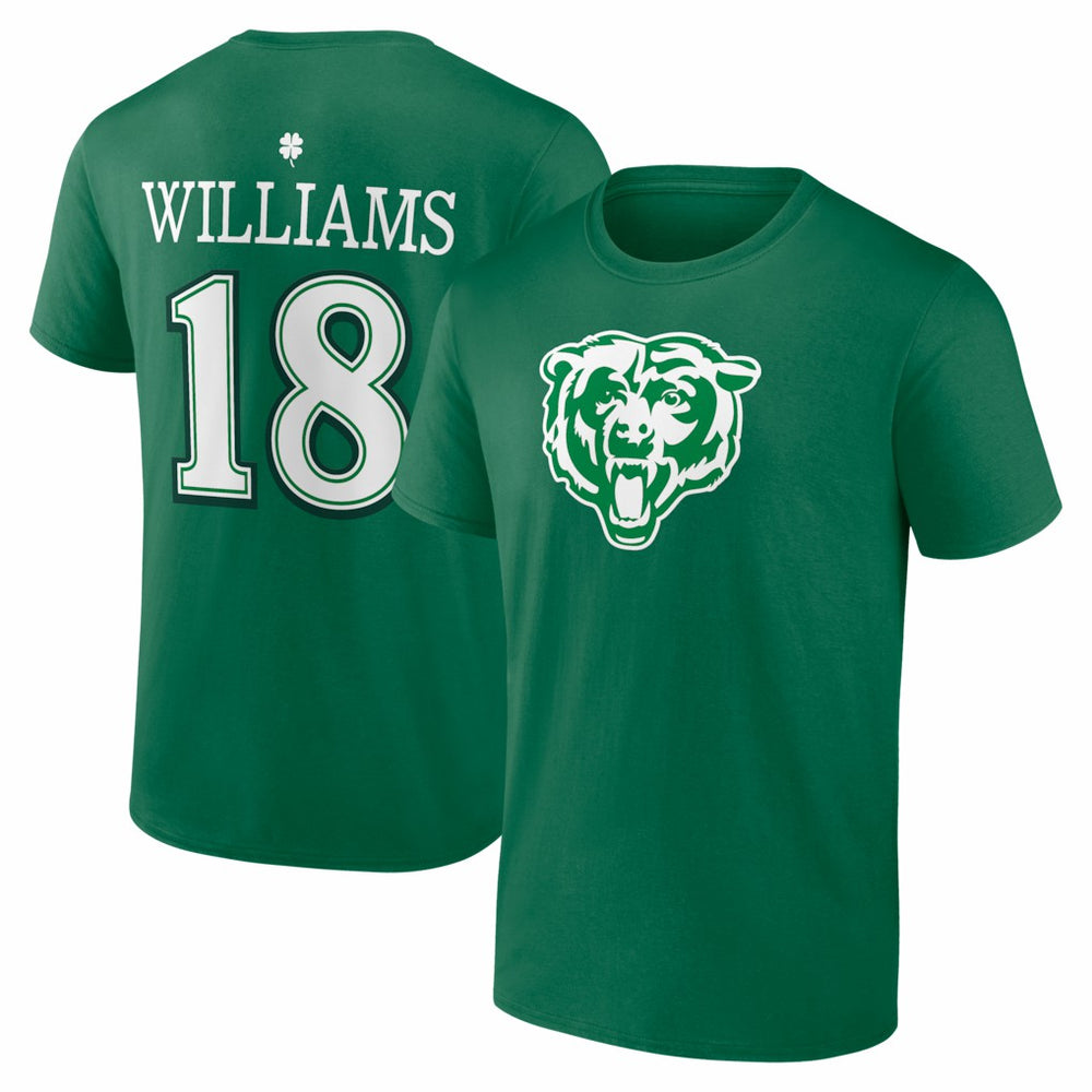 Caleb Williams Chicago Bears St. Patrick's Day Icon Name & Number T-Shirt Green