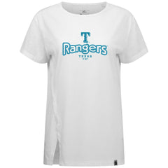 Texas Rangers Levelwear Women's Blue Haven Influx Cornerstone T-Shirt - White T-shirts