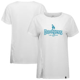 Los Angeles Dodgers Levelwear Women's Blue Haven Influx Cornerstone T-Shirt - White T-shirts
