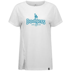 Los Angeles Dodgers Levelwear Women's Blue Haven Influx Cornerstone T-Shirt - White T-shirts