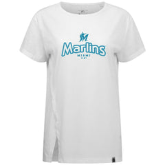 Miami Marlins Levelwear Women's Blue Haven Influx Cornerstone T-Shirt - White T-shirts
