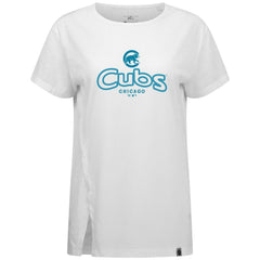 Chicago Cubs Levelwear Women's Blue Haven Influx Cornerstone T-Shirt - White T-shirts