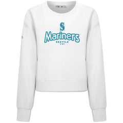Seattle Mariners Levelwear Women's Judd Cornerstone Cropped Sweatshirt - White Sweatshirts