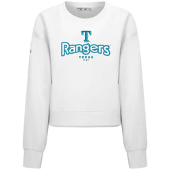 Texas Rangers Levelwear Women's Judd Cornerstone Cropped Sweatshirt - White Sweatshirts