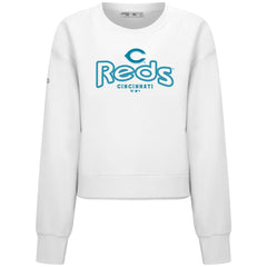 Cincinnati Reds Levelwear Women's Judd Cornerstone Cropped Sweatshirt - White Sweatshirts