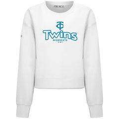 Minnesota Twins Levelwear Women's Judd Cornerstone Cropped Sweatshirt - White Sweatshirts