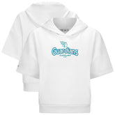 Cleveland Guardians Levelwear Women's Amber Short Sleeve Cornerstone Hoodie - White Hoodies