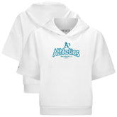 Athletics Levelwear Women's Amber Short Sleeve Cornerstone Hoodie - White Hoodies