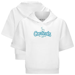St. Louis Cardinals Levelwear Women's Amber Short Sleeve Cornerstone Hoodie - White Hoodies