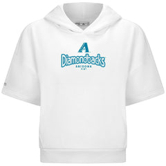 Arizona Diamondbacks Levelwear Women's Amber Short Sleeve Cornerstone Hoodie - White Hoodies