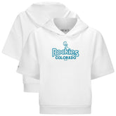 Colorado Rockies Levelwear Women's Amber Short Sleeve Cornerstone Hoodie - White Hoodies