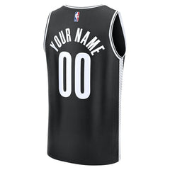 Brooklyn Nets Fast Break Custom Jersey Icon Edition Black