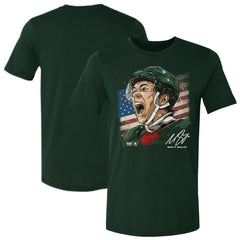 NHL Matthew Boldy US Men's Hockey 500 Level Flag T-Shirt - Green