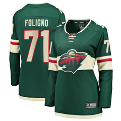 NHL Nick Foligno Minnesota Wild Fanatics Women's Home Breakaway Jersey - Green