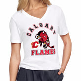 NHL Calgary Flames Starter Women's Tough Puck T-Shirt - White