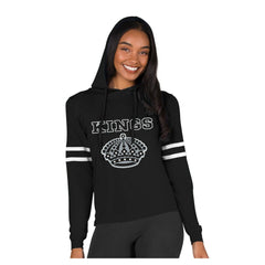 NHL Los Angeles Kings Concepts Sport Women's Marathon Long-Sleeve Hooded T-Shirt - Black