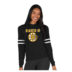 NHL Boston Bruins Concepts Sport Women's Marathon Long-Sleeve Hooded T-Shirt - Black