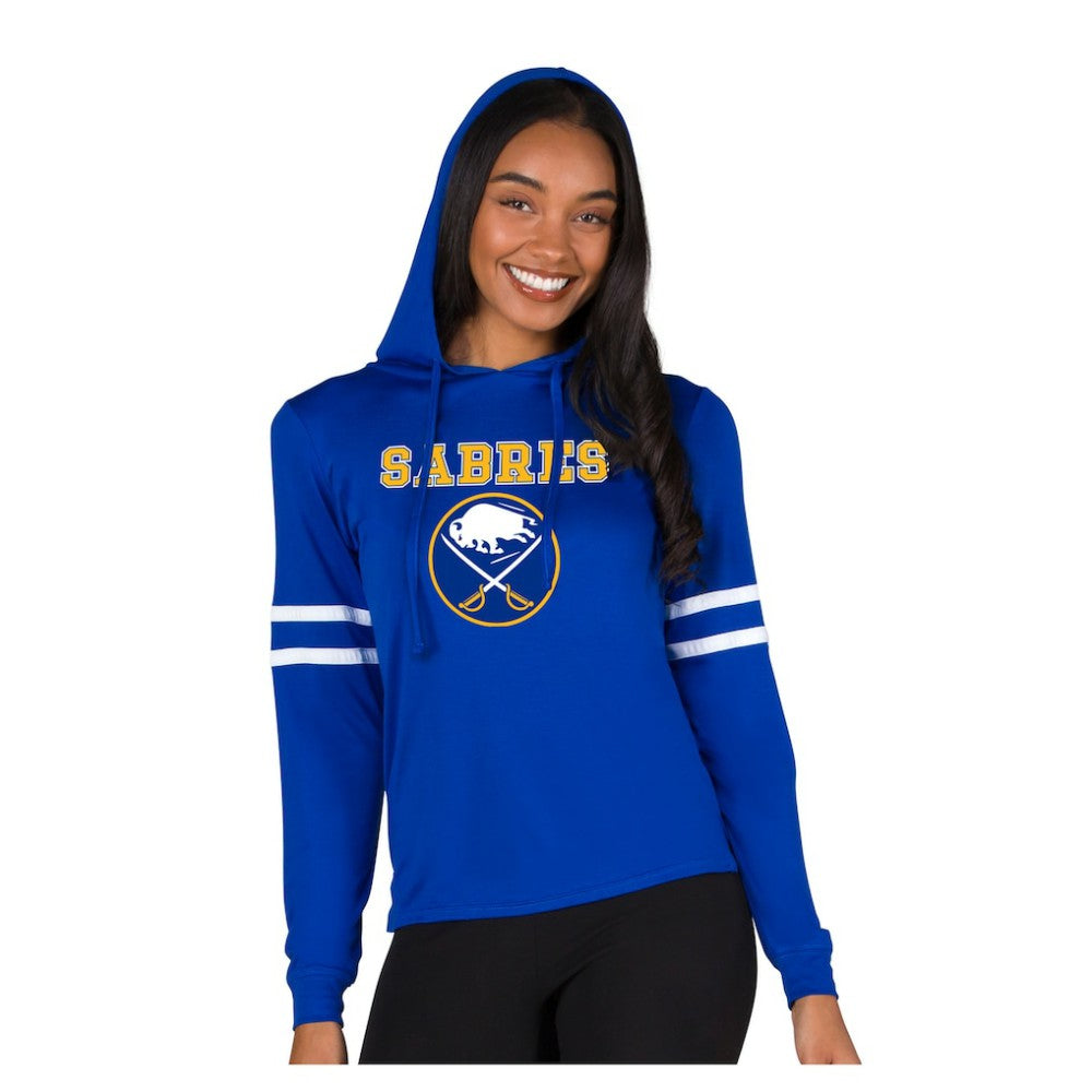 NHL Buffalo Sabres Concepts Sport Women's Marathon Long-Sleeve Hooded T-Shirt - Royal