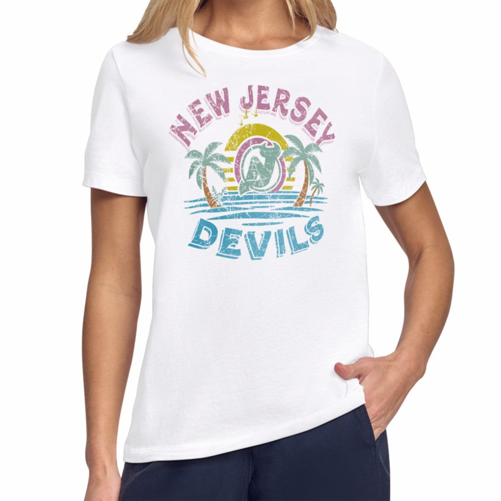 NHL New Jersey Devils Starter Women's Tonal Beach T-Shirt - White