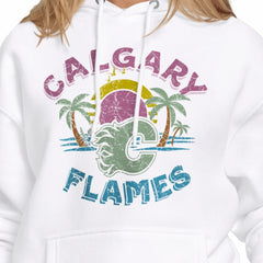 NHL Calgary Flames Starter Women's Tonal Beach Hoodie - White