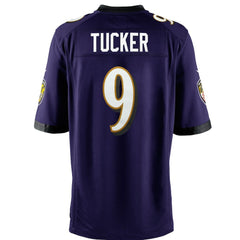 NFL Justin Tucker Baltimore Ravens Youth Game Jersey - Purple