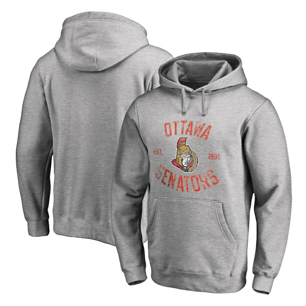 NHL Ottawa Senators Heritage Pullover Hoodie - Ash