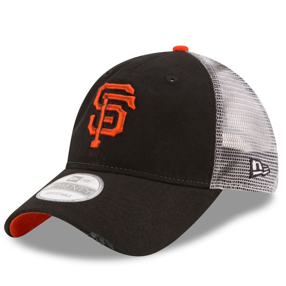 San Francisco Giants New Era Team Rustic 9TWENTY Trucker Adjustable Hat - Black Hats