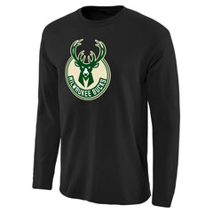 Milwaukee Bucks Primary Logo II Long Sleeve T-Shirt Black